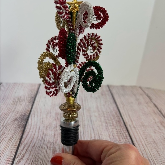 Pier 1 Imports Beaded Holiday Wine Stopper - Picture 2 of 4